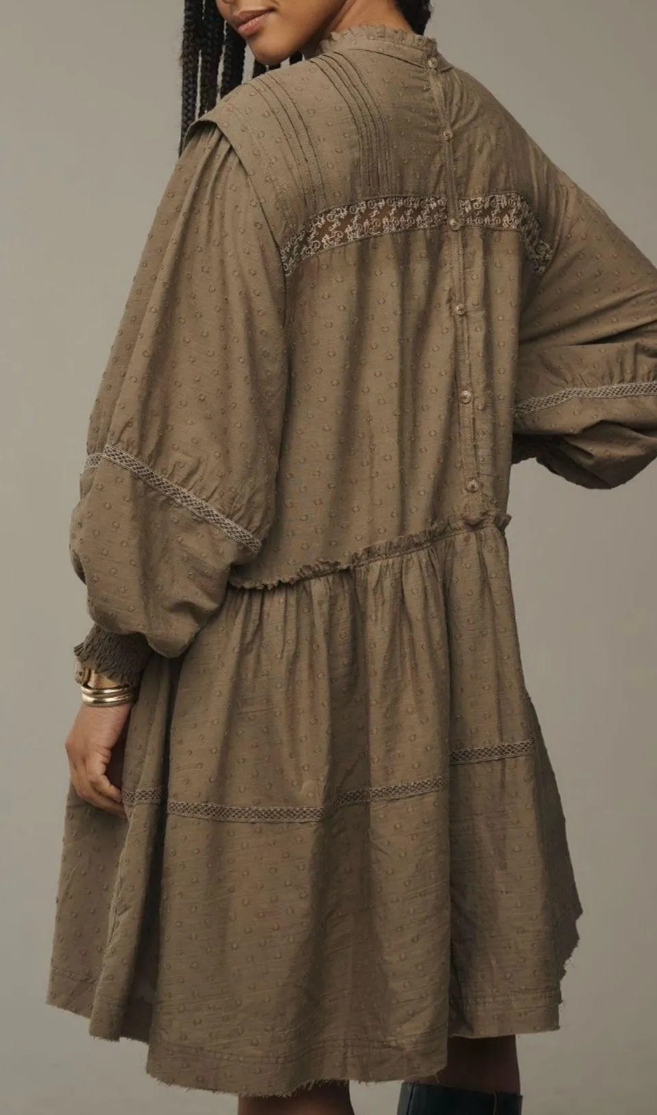 Anthropologie Pilcro Mock-Neck Swing Mini Dress, Size M - Image 2