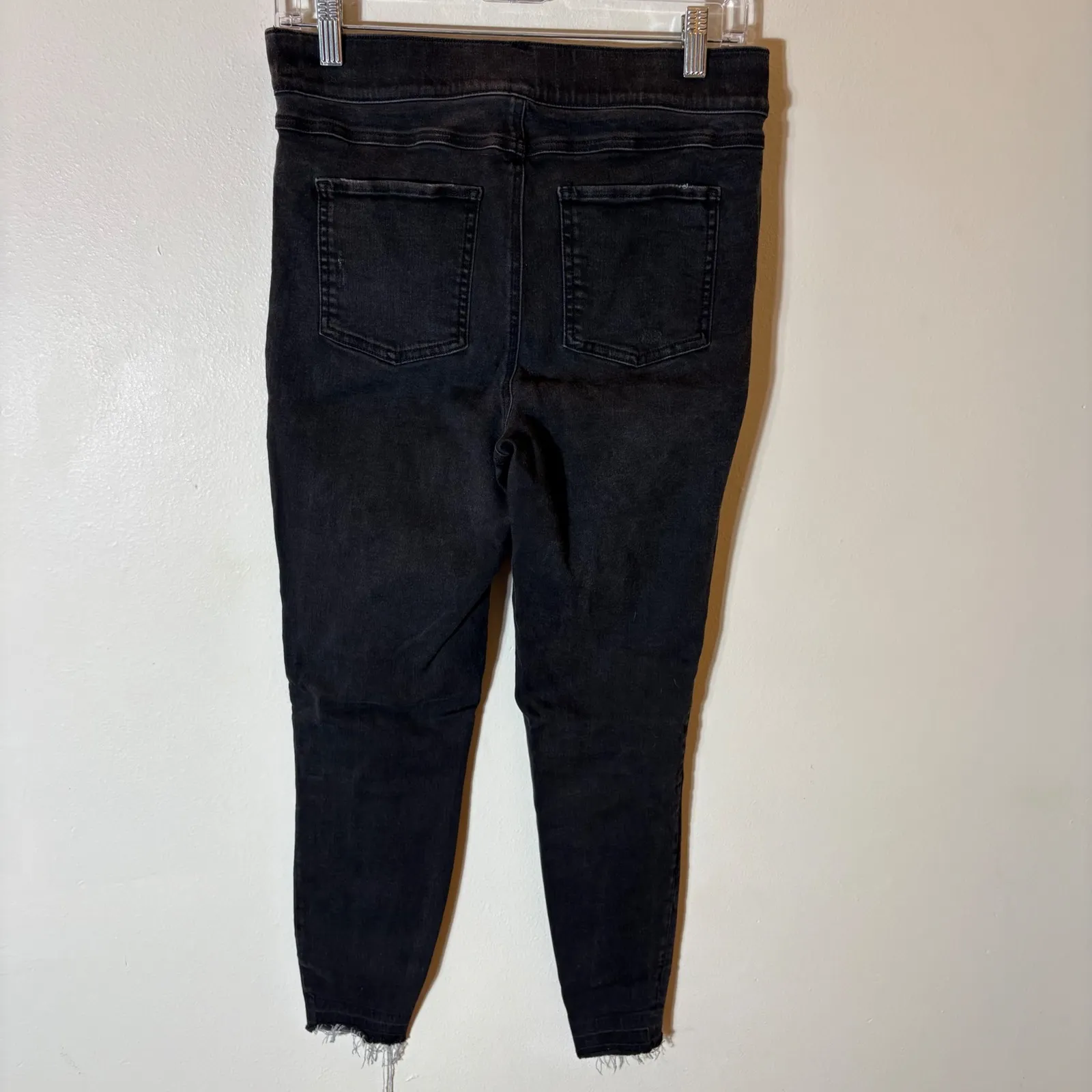 SPANX Distressed Ankle Black Denim Skinny Jeans Size Large - Image 4