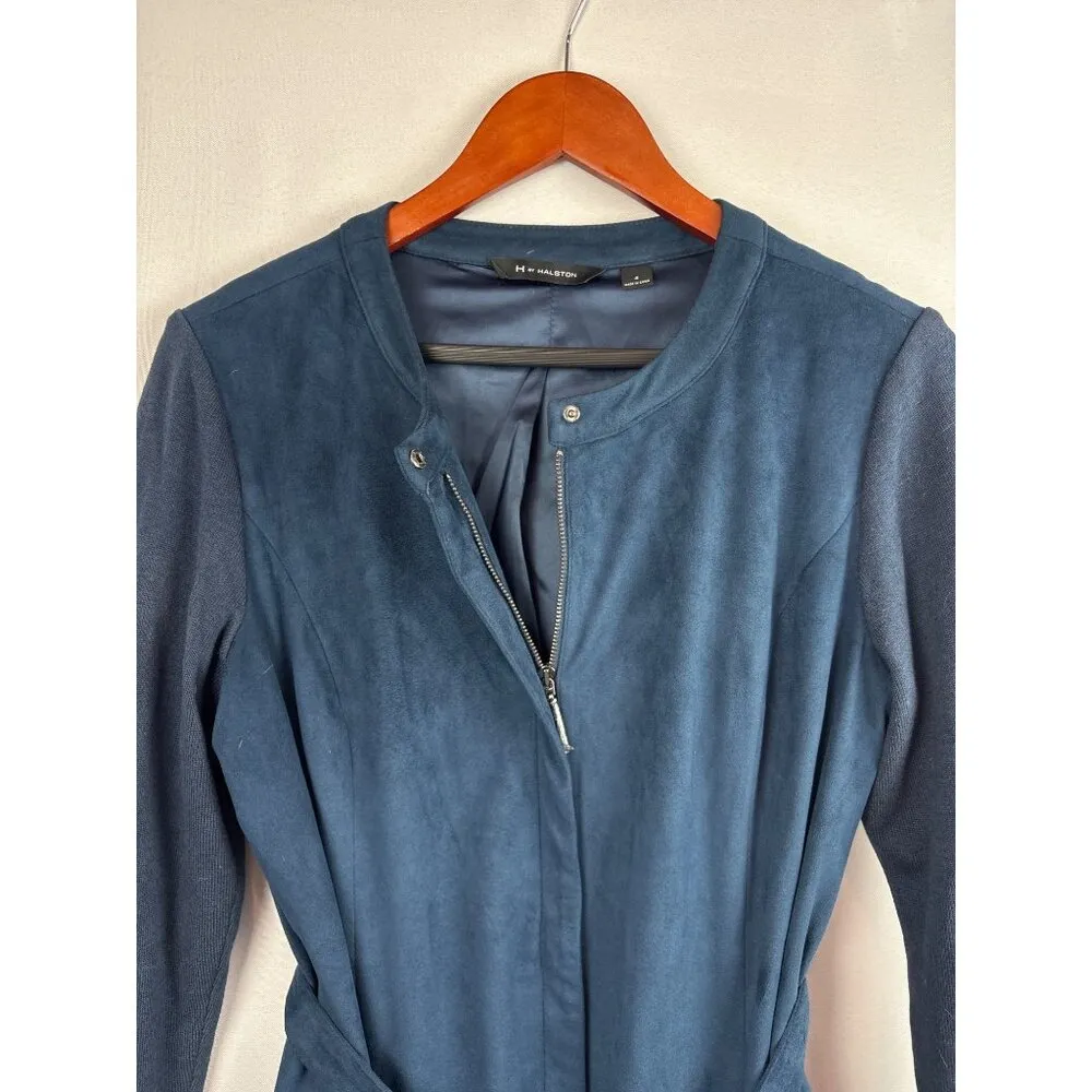 Halston Women’s Vintage Blue Shirt Jacket Size 4 - Image 3
