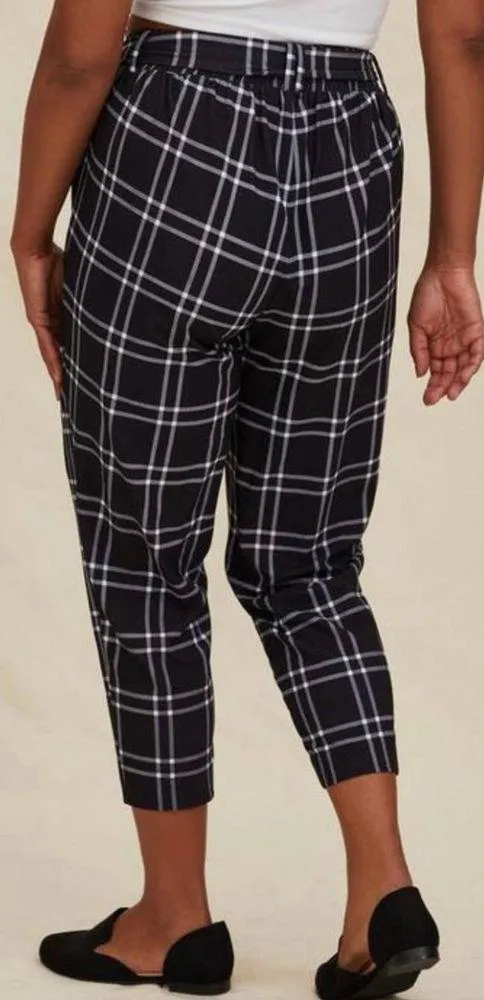 TORRID | Sz 0 XL | Plaid Pull-On Tapered Crop Stretch Crepe High-Rise Pants - Image 2