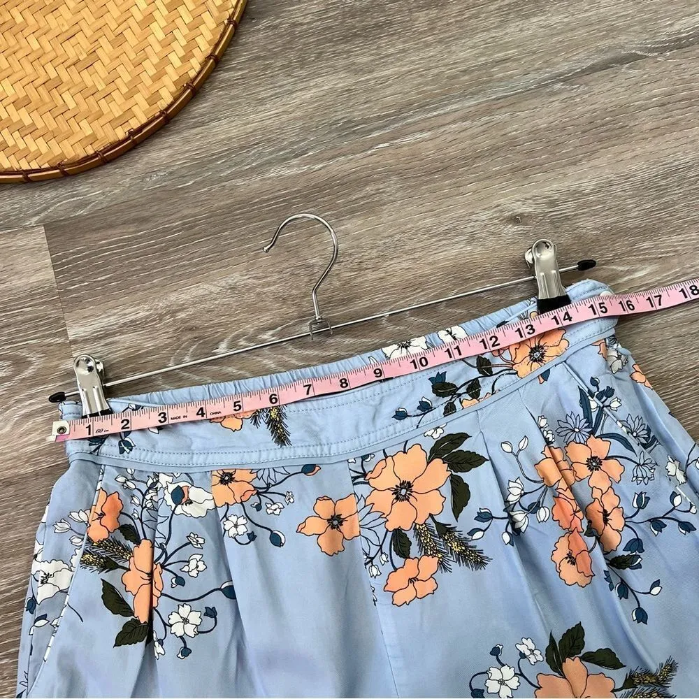 J. Crew High rise work dress pants ankle blue‎ garden floral - Image 9