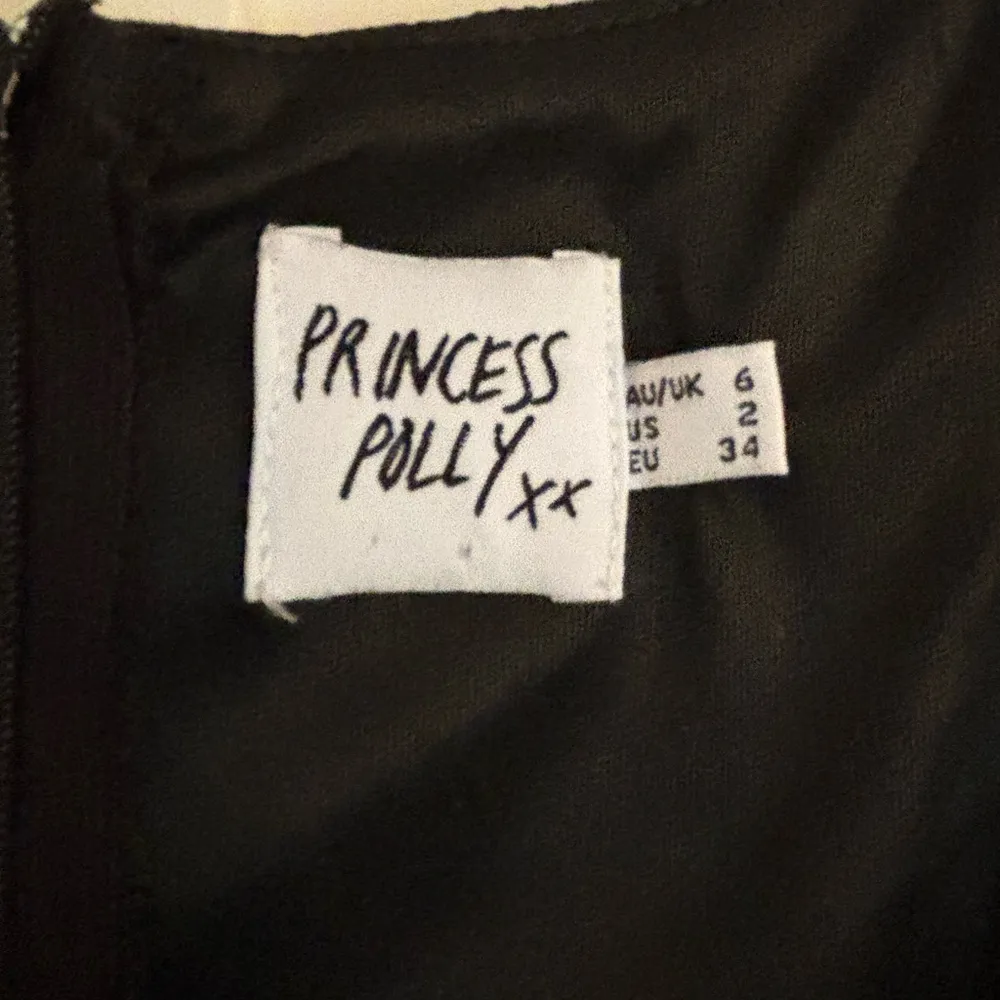 Princess Polly linen & cotton blend peplum tie dress in black size 2 - Image 4