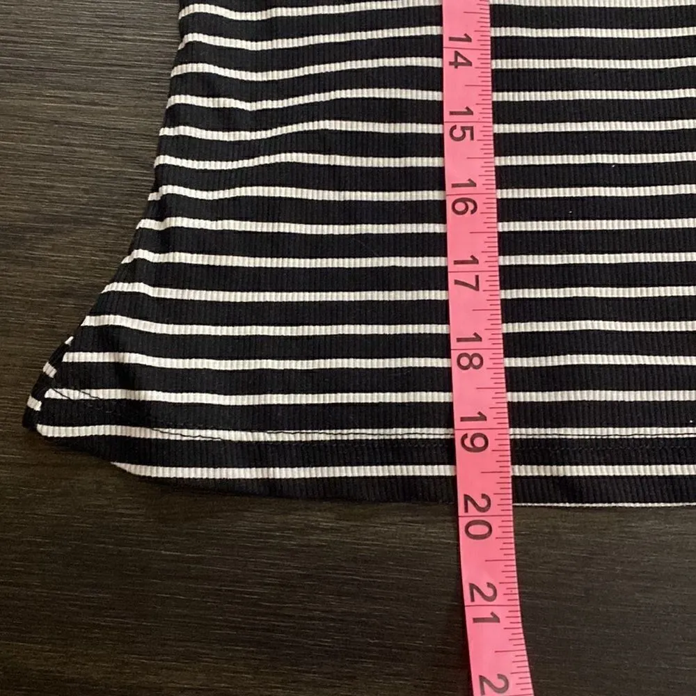 No comment mock neck long sleeve striped black and white large - Image 5