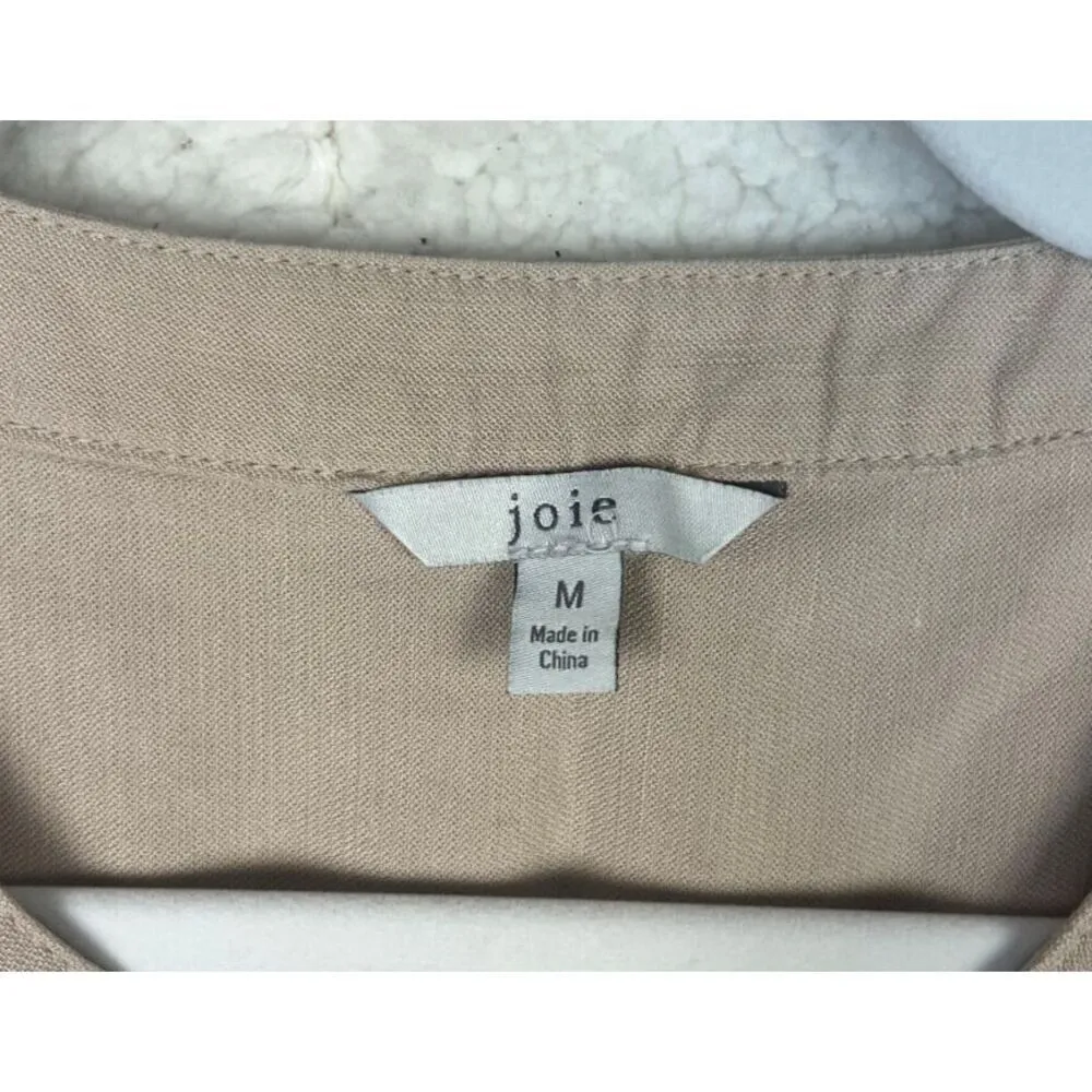 Joie Women's Short Sleeves Cinch Waist Tapered Leg Jumpsuit Khaki Size‎ Medium - Image 5