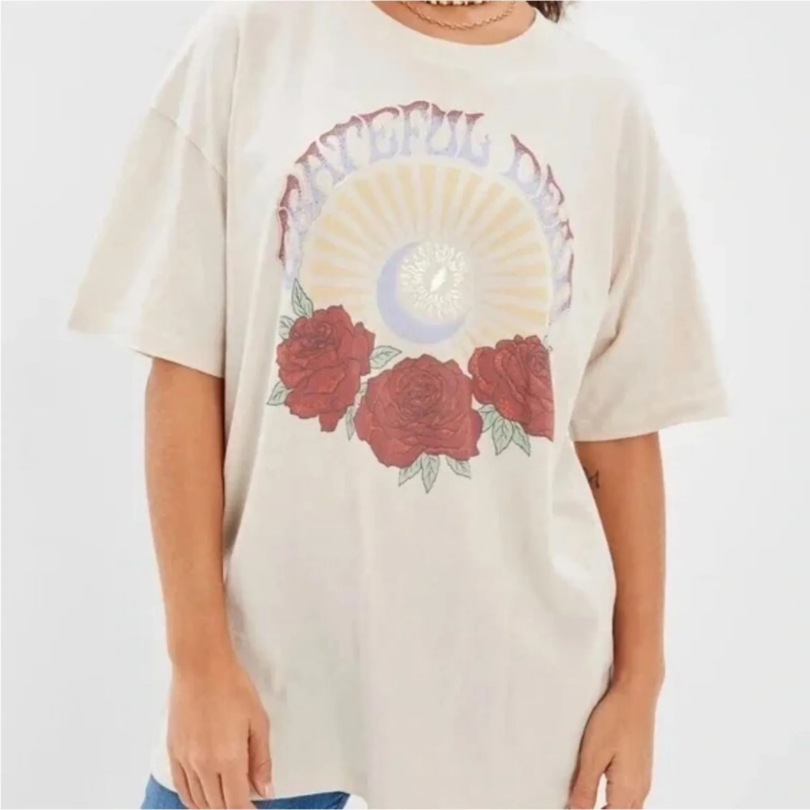 NEW American Eagle‎ Grateful Dead Band Tee M Cream - Image 4