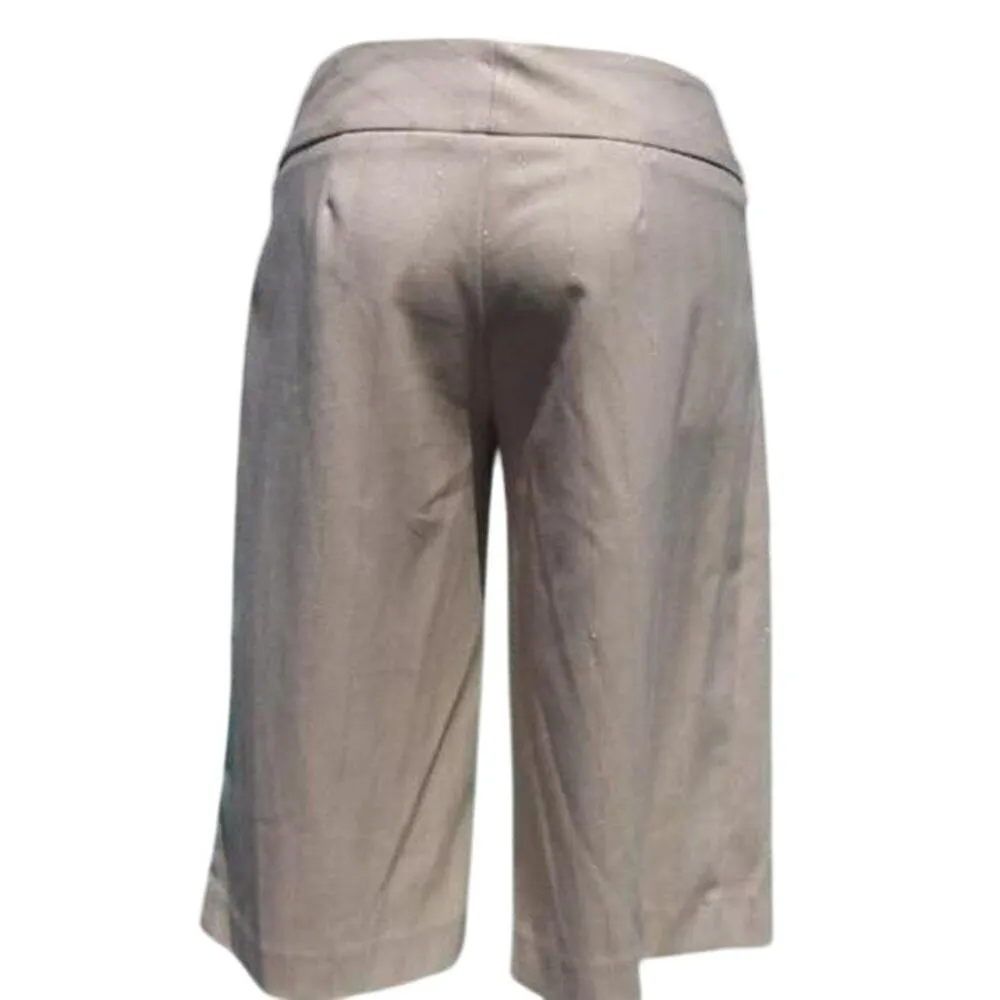 Cache Beige Self Belt Metallic Kissed Stripe Walking Bermuda Short New NWT $98 - Image 2