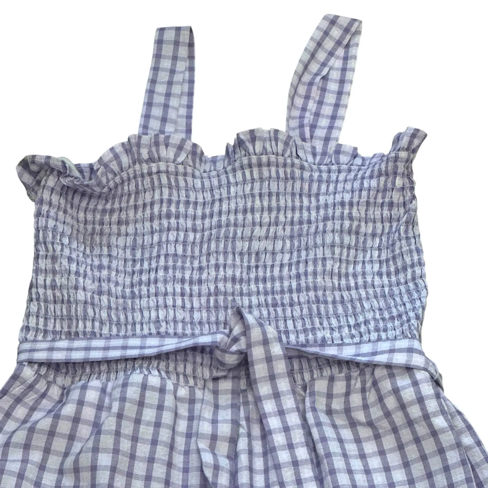 Riley &‎ Rae Womens Sz Large Checkered Square Neck Sleeveless Jumpsuit Lilac Purple - Image 3