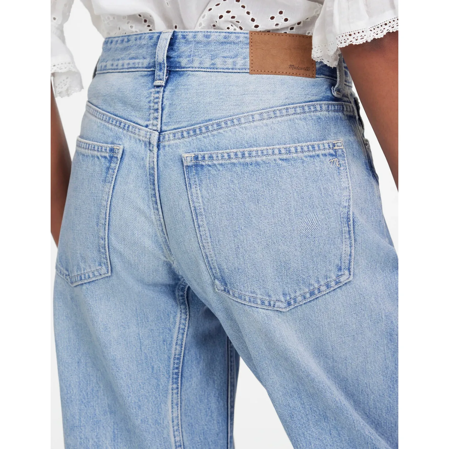 Madewell The The Petite Darted Barrel Leg Jean Edmonson Wash Blue US 29P NWT - Image 5