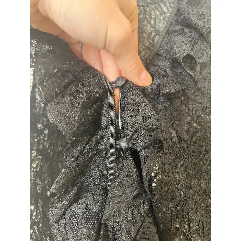 Kenar Y2k Black Lace Tank Womens M Witchy Edwardian Regency Victorian Whimsigoth - Image 3