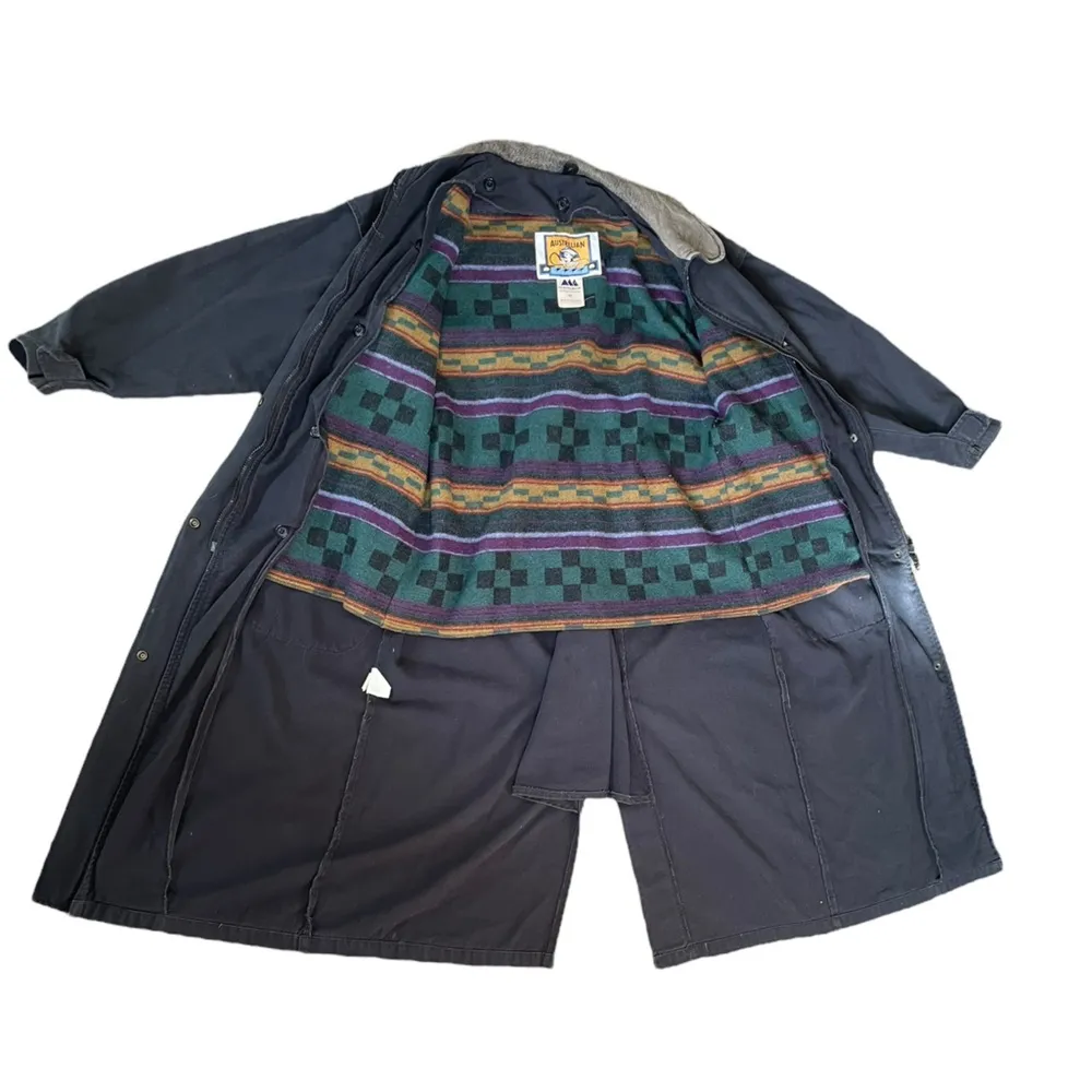 Feathertop Outdoor Vintage 90s Australian Stockman’s Oilskins Trench Barn Coat Blue Size M - Image 4