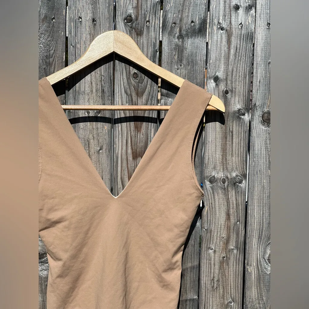 Free People Keep It Sleek Bodysuit in Tan - Image 5