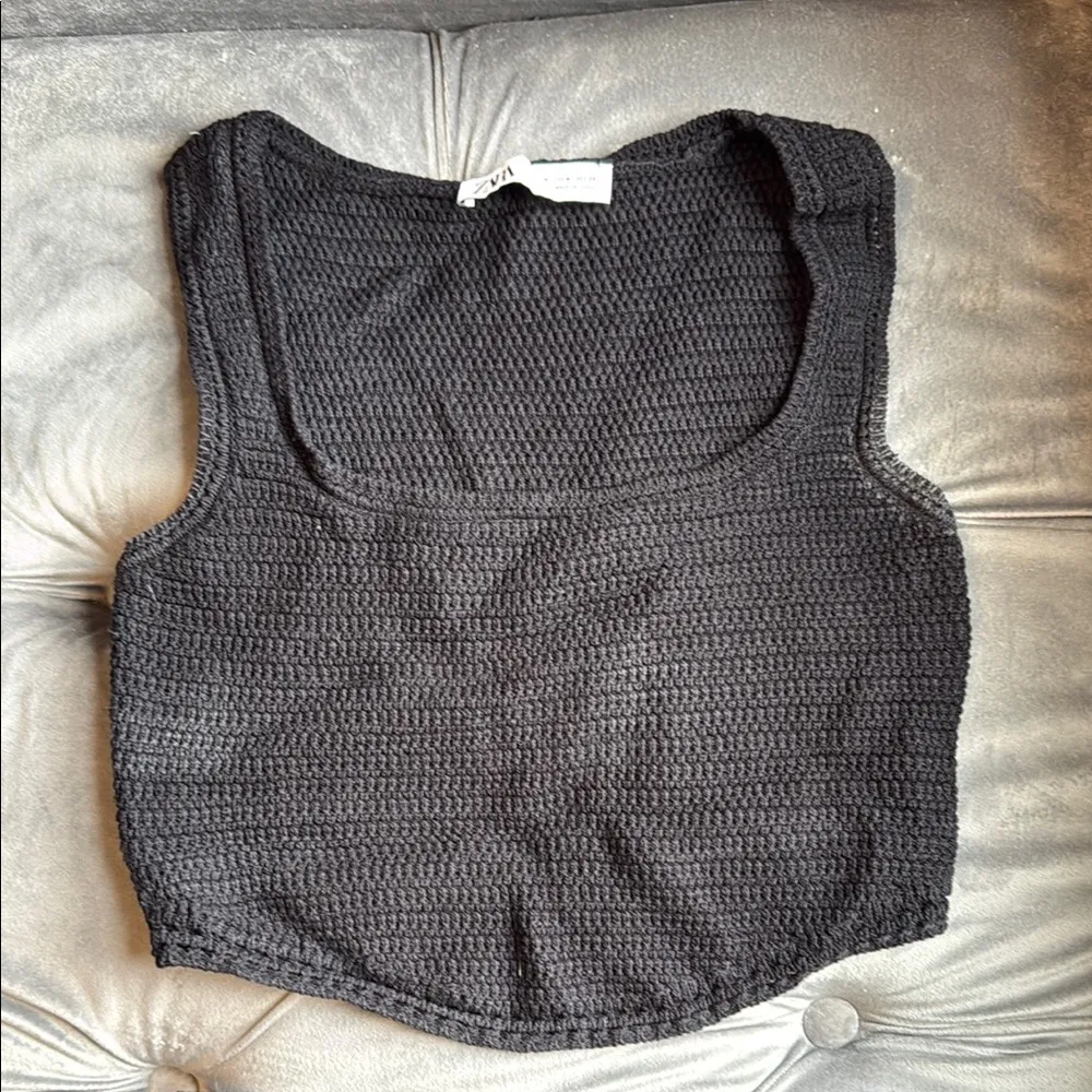 Zara Black Crochet Skirt Set - Image 2