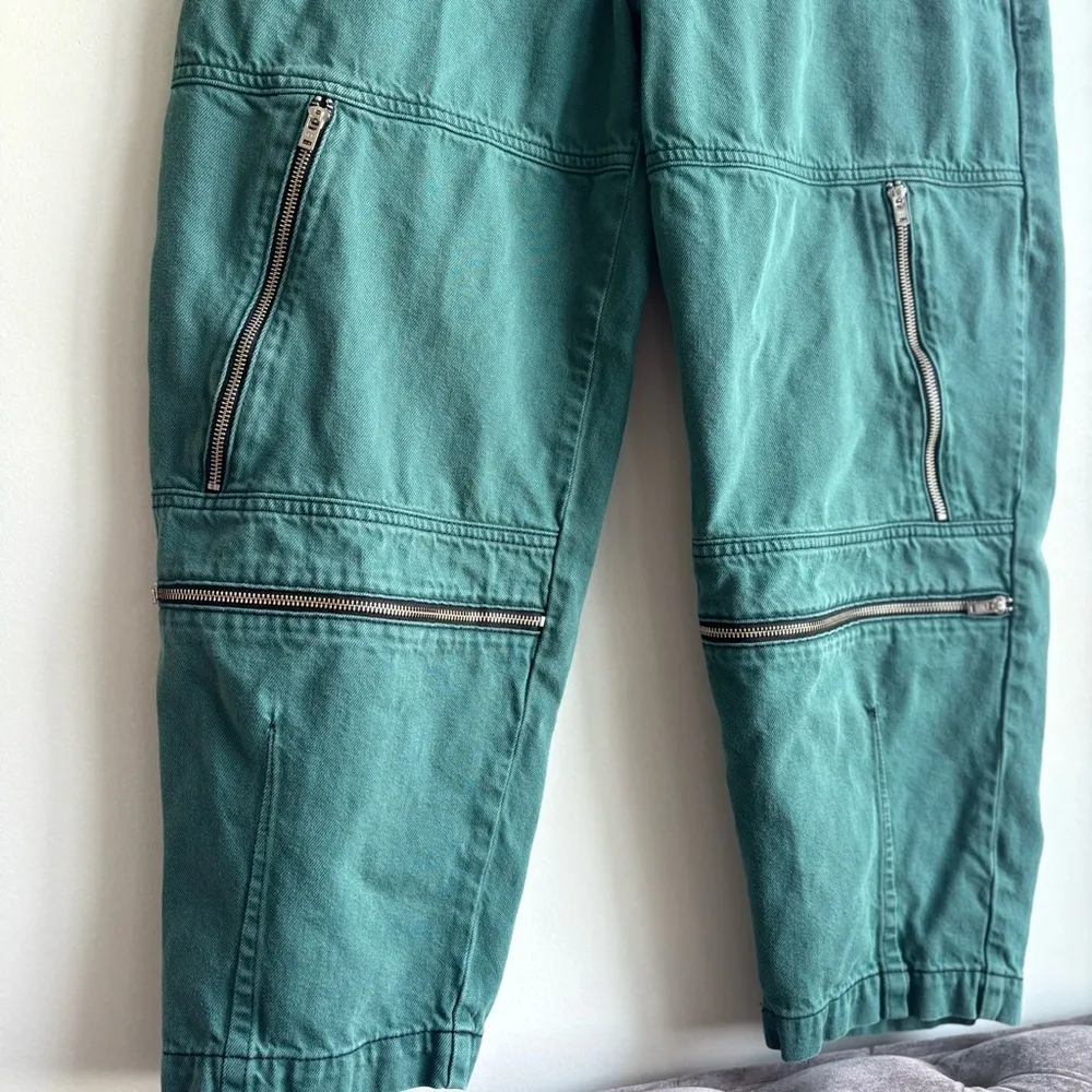 Etica Women’s Barrel Leg Doyle Biker Pants in Quetzal Green Size 31 - Image 9