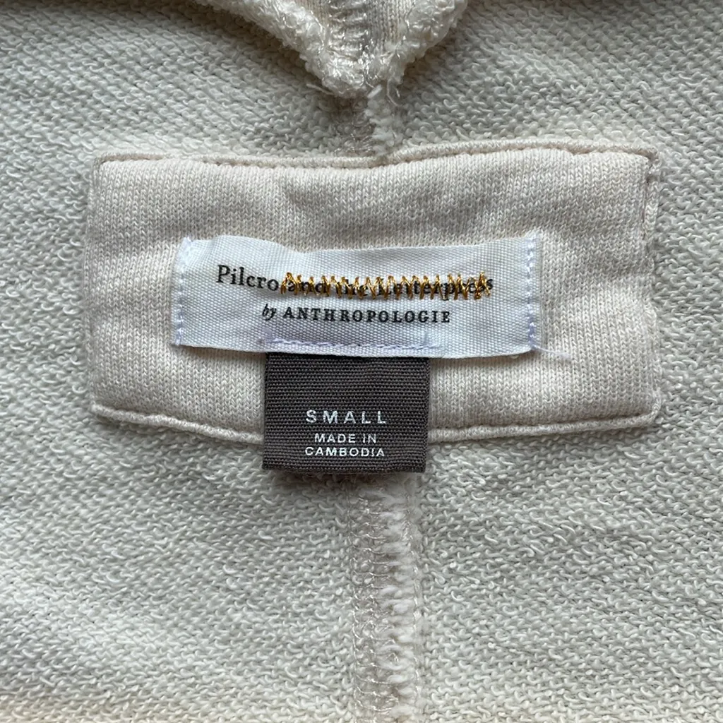 Pilcro Anthropologie Sweatshirt Womens S Cream‎ Long Sleeve Cowl Neck - Image 4
