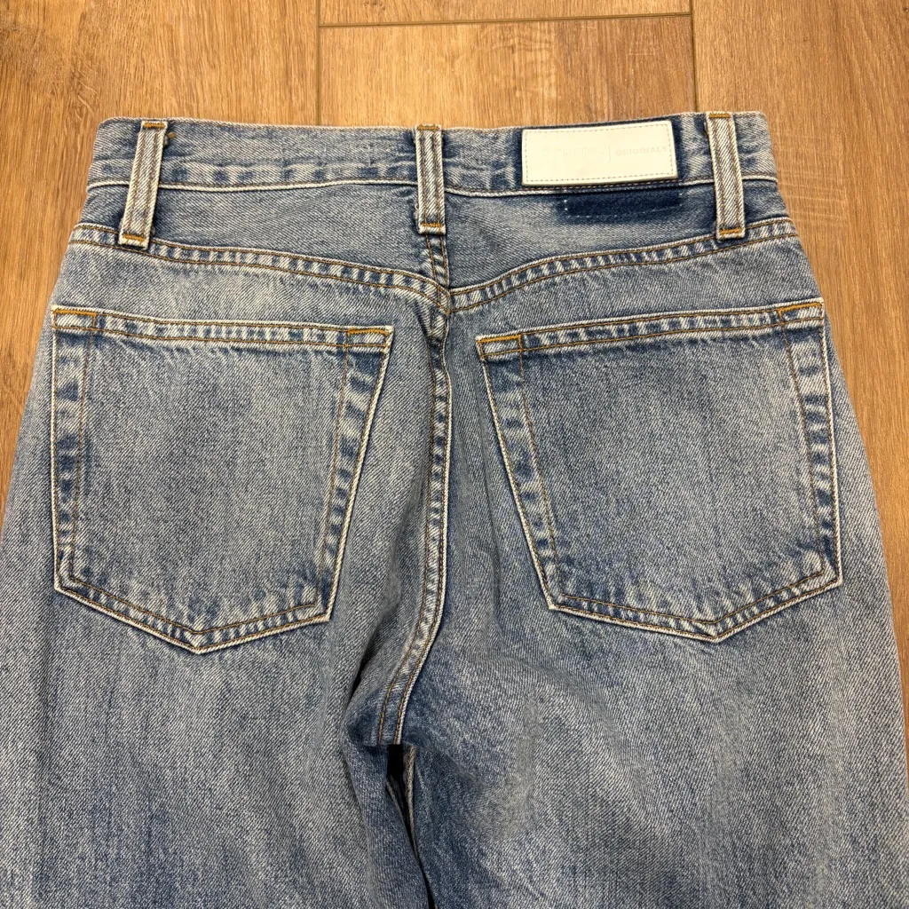 🌟RE/DONE🌟ORIGINALS HIGH RISE STRAIGHT LEG DISTRESSED JEANS LIGHT WASH SZ 24 - Image 10