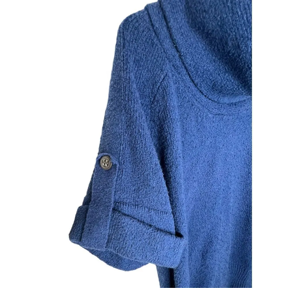 Fenn Wright Manson Blue Short Sleeve Sweater Top With Button Sleeves - Image 2