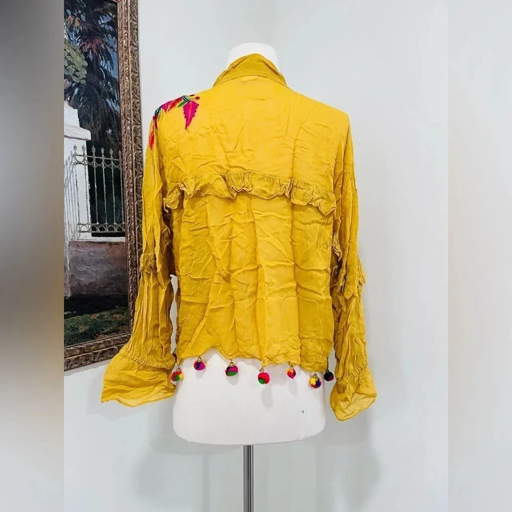 Anthropologie Mynah's by Reynu Taandon Zea Embroidered Blouse Medium NWOT $128 - Image 7