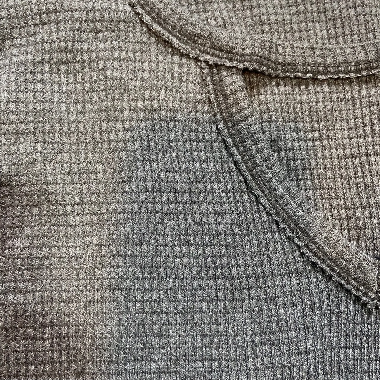 Anthropologie T.la Thermal Waffle Knit Tunic Long Sleeve Top Gray XSmall - Image 2