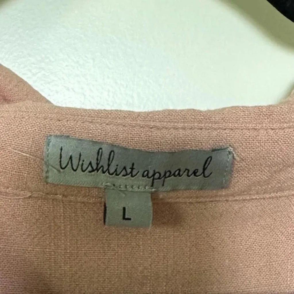 Wishlist Apparel Blush Button Front Tie Crop Shirt - Image 4