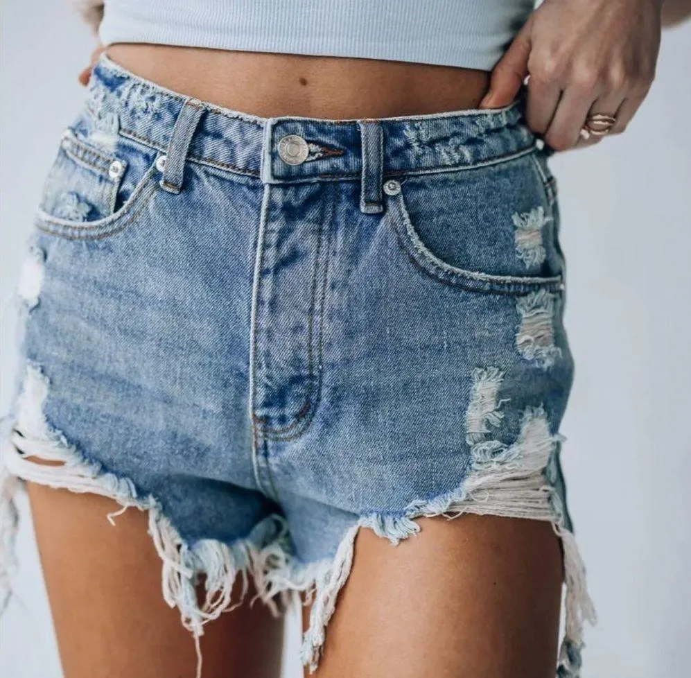 Southern Alternative  Denim Highwaisted Shorts - Image 3