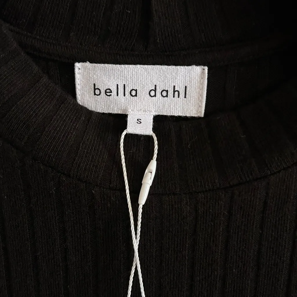 BELLA DAHL Women’s Black Ribbed‎ Sleeveless Midi Dress Size Small NWT - Image 5