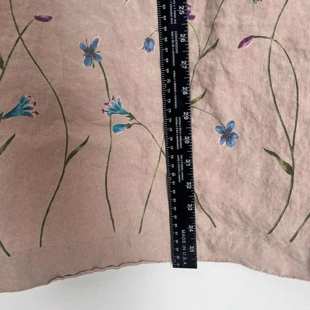 Y2K Vintage HAROLD'S Size‎ 10 Tan MAXI Floral SKIRT Women's Bohemian Linen READ - Image 7