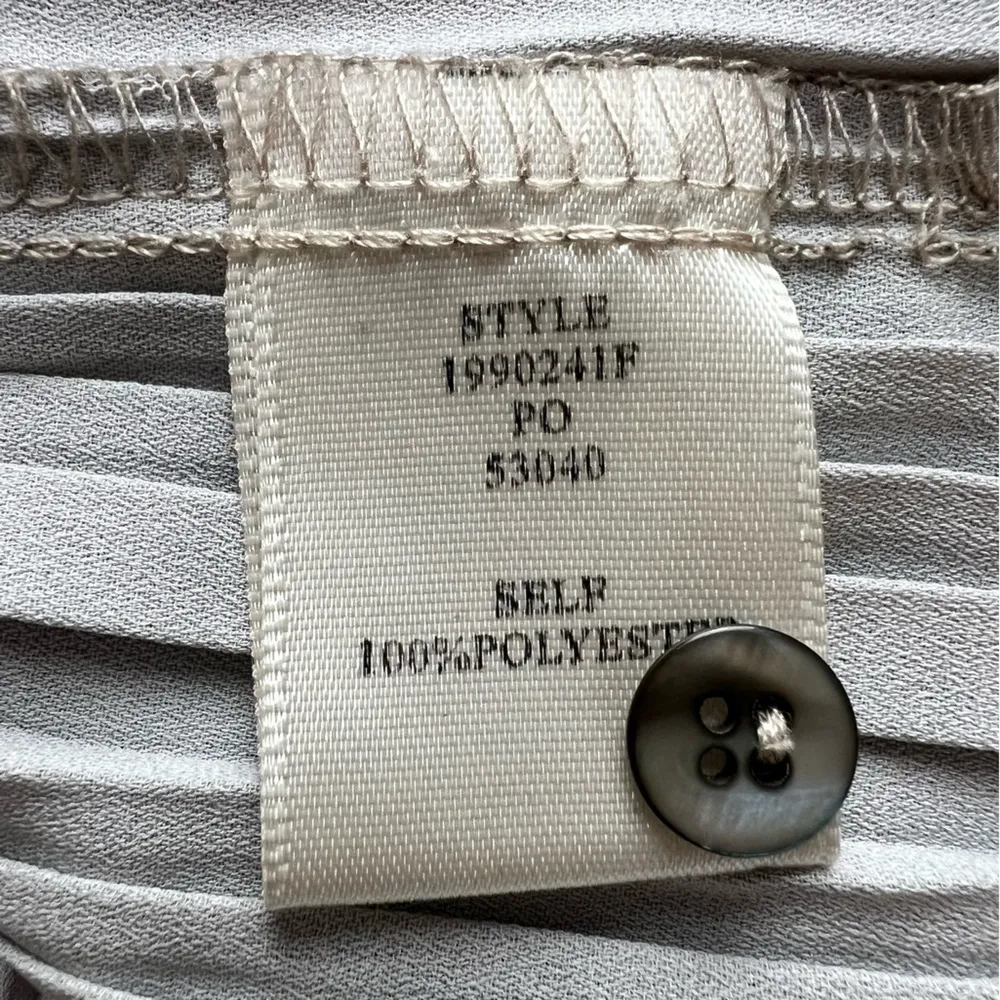 Fab'rik Striped Pleated Maxi Dress Adjustable Drawstring Waist Small Floaty Chic - Image 5