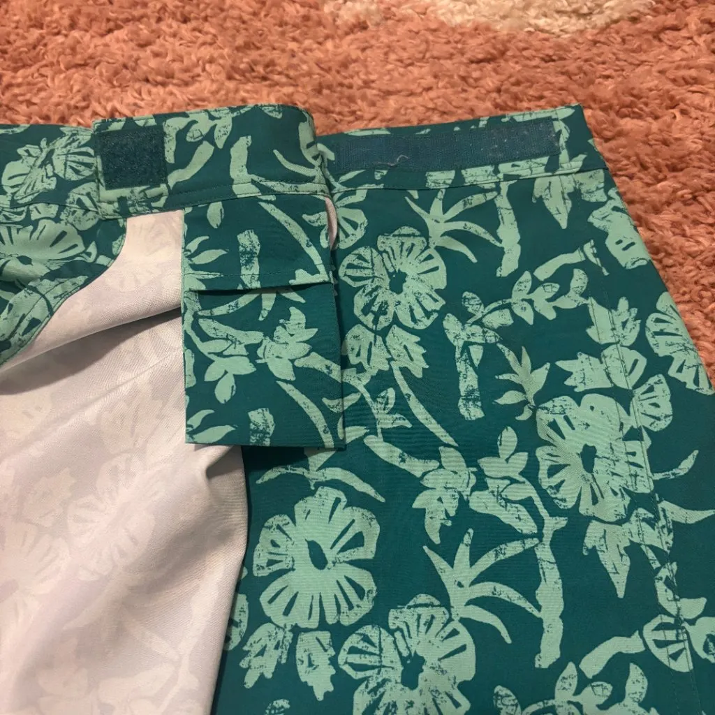 Rip Skirt Hawaii Wrap Womens Sz M Teal Green Swim Cover Tropical Beach Length 2 Size M - Image 4