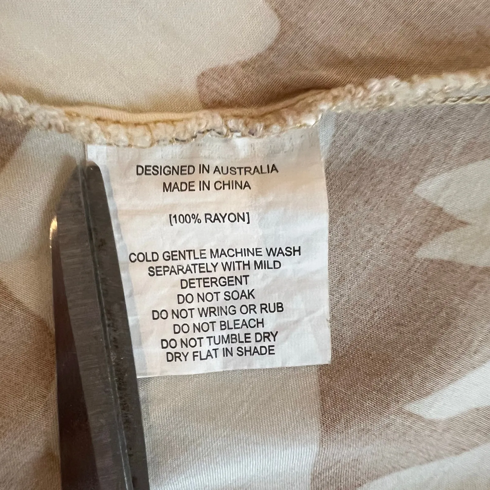 Abel the Label Maxi Dress Floral White Tan Spaghetti Strap Size XL - Image 9