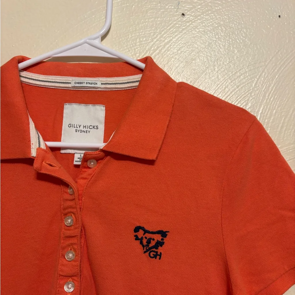 Gilly Hicks Vibrant Orange Polo Shirt - Image 6