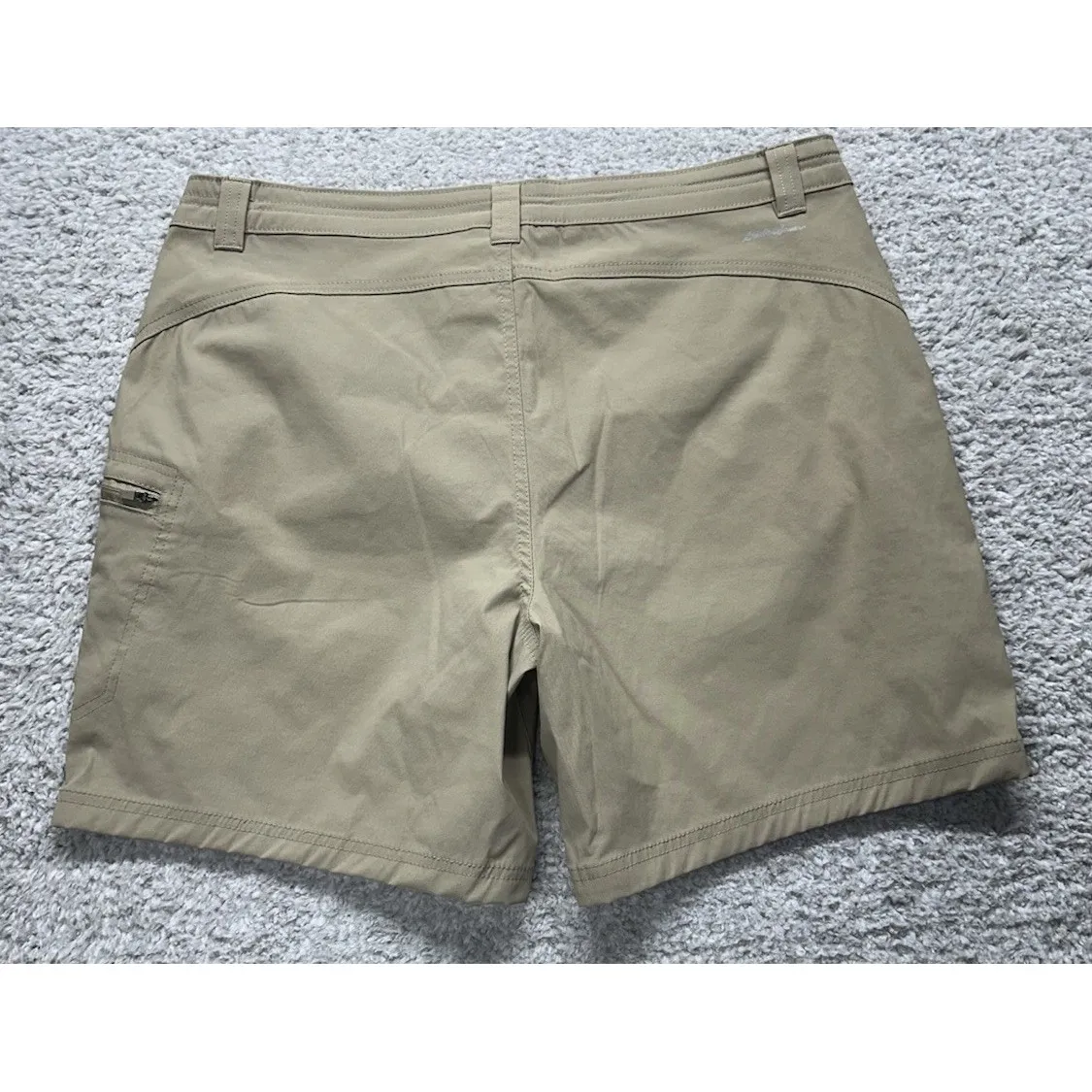 Eddie Bauer Shorts Womens 16‎ Stretch Hiking Athletic Zipper Pocket Tan Beige - Image 6