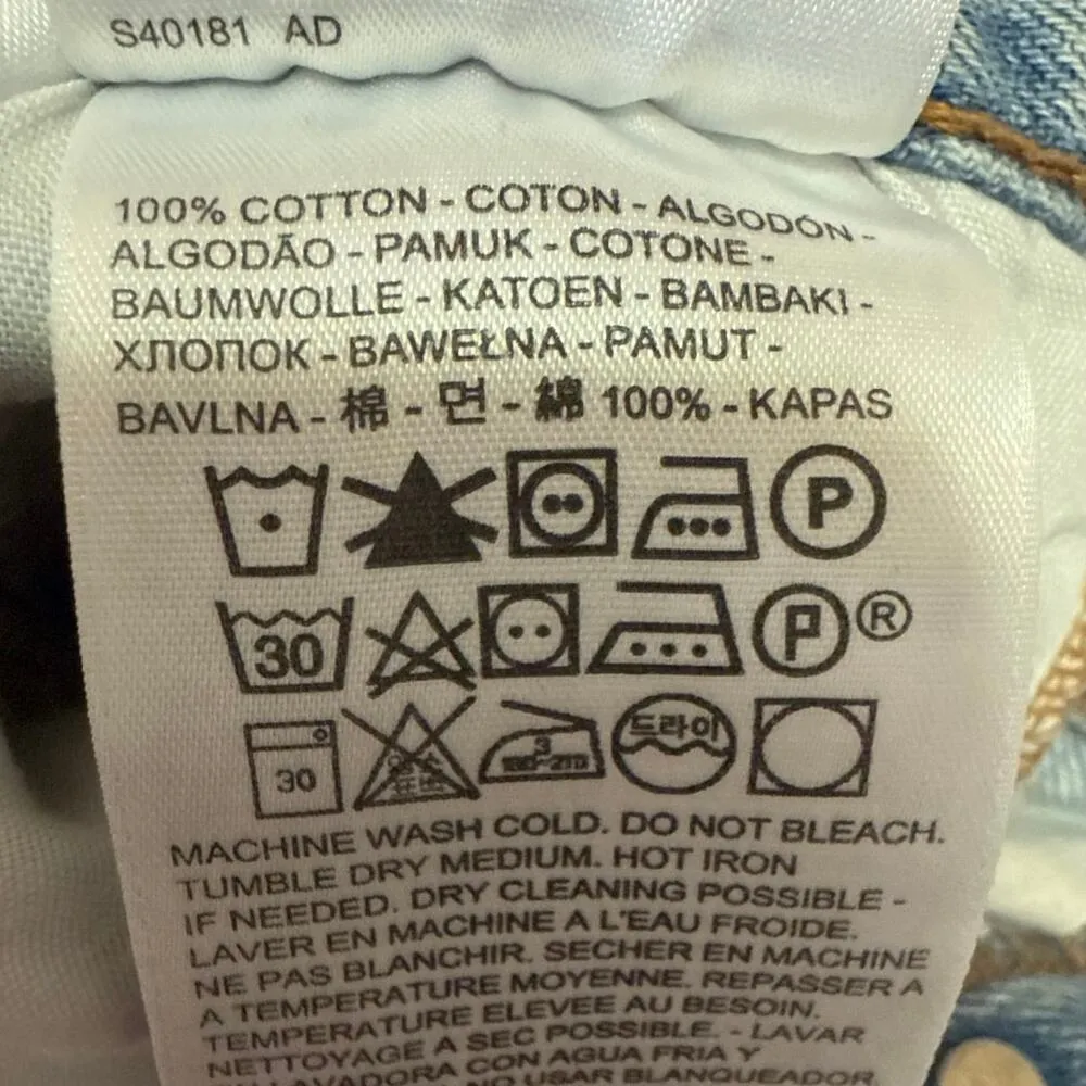 Levi's 501 Women's Blue High Rise Distressed Cut Off Denim Jeans Shorts Size S - Image 5