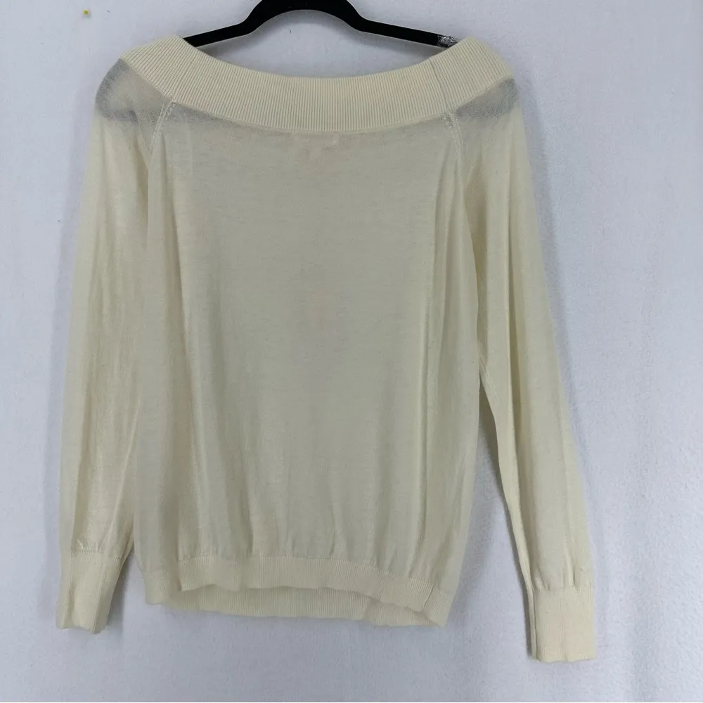 NWT Rebecca Taylor Off Shoulder Wool Blend Sweater Womens Large Beige - Image 9