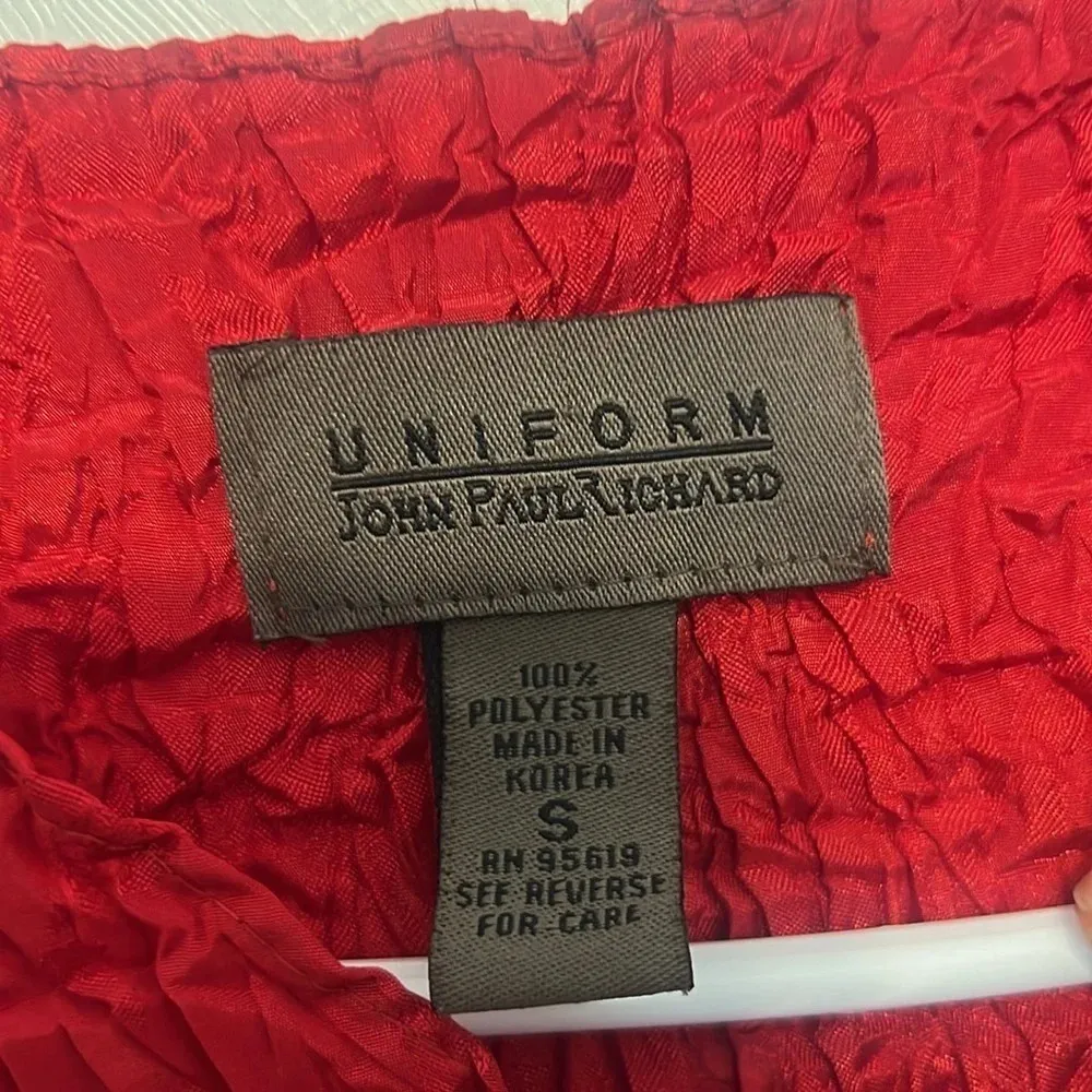 Uniform John Paul Richard Red Smocked Ruffled Tank - Image 2