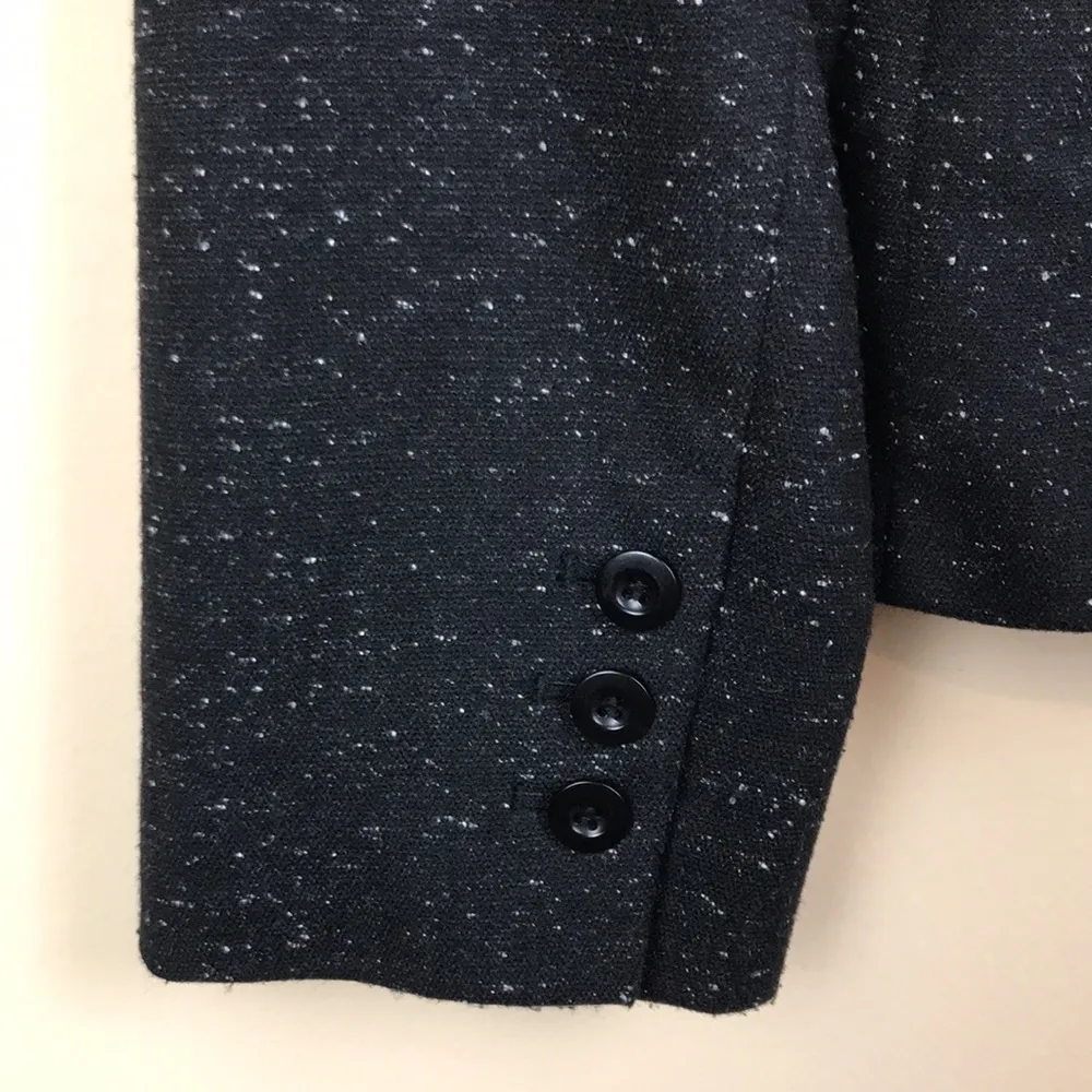 Halogen for Petite Focus Women’s Wool Silk Blend Black Speckled 2-Button Blazer - Image 5