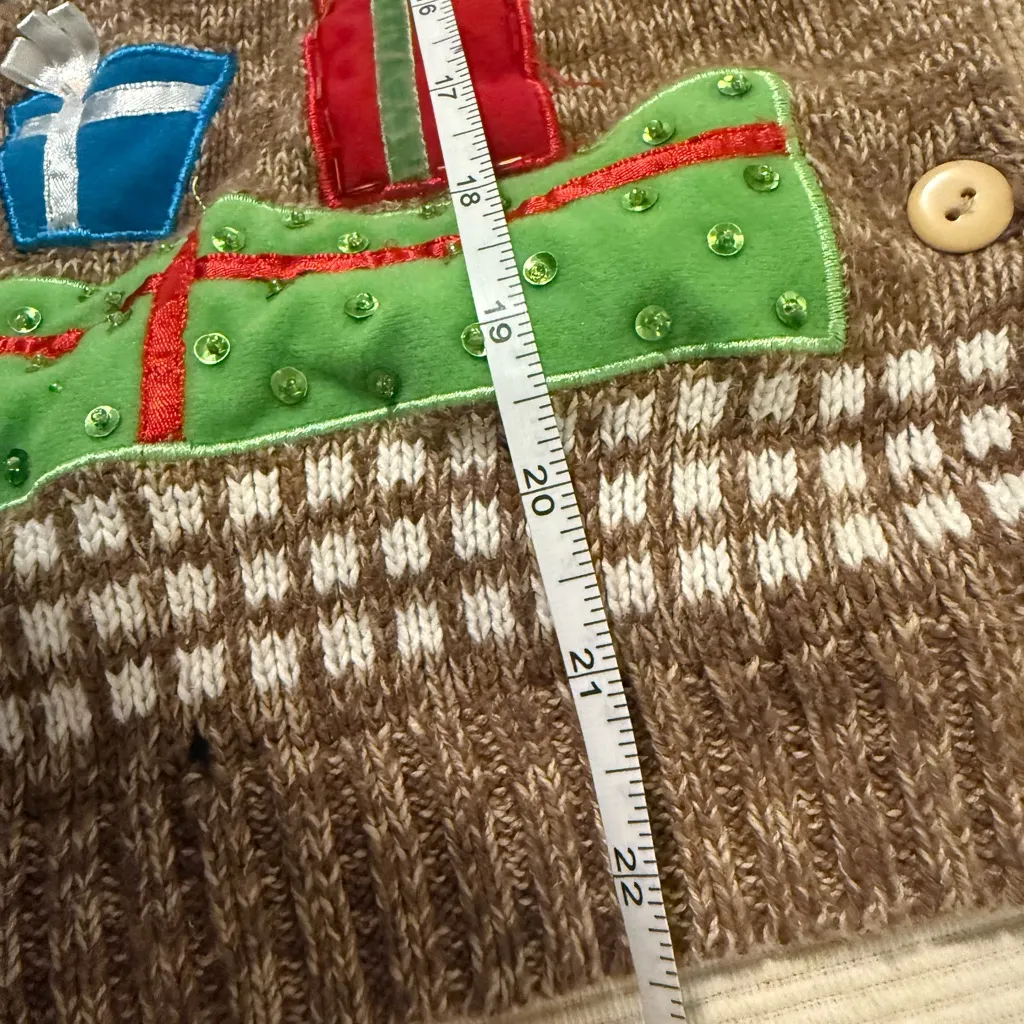 Vintage Tiara International Christmas Cardigan Sweater XL Snowman - Image 4