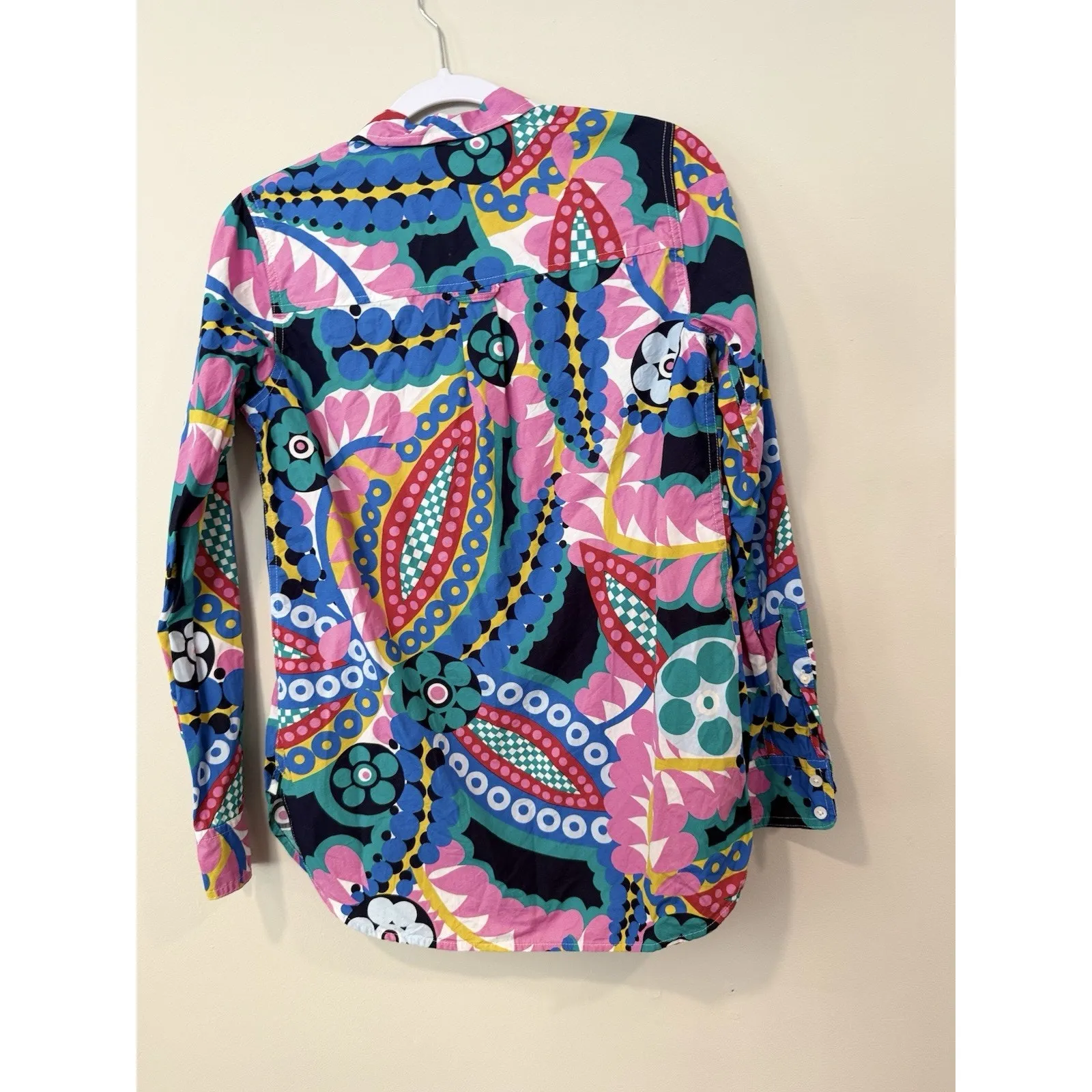 J Crew Classic Boy Fit Shirt in Ratti Kaleidoscope Print Size 4 2250 - Image 7