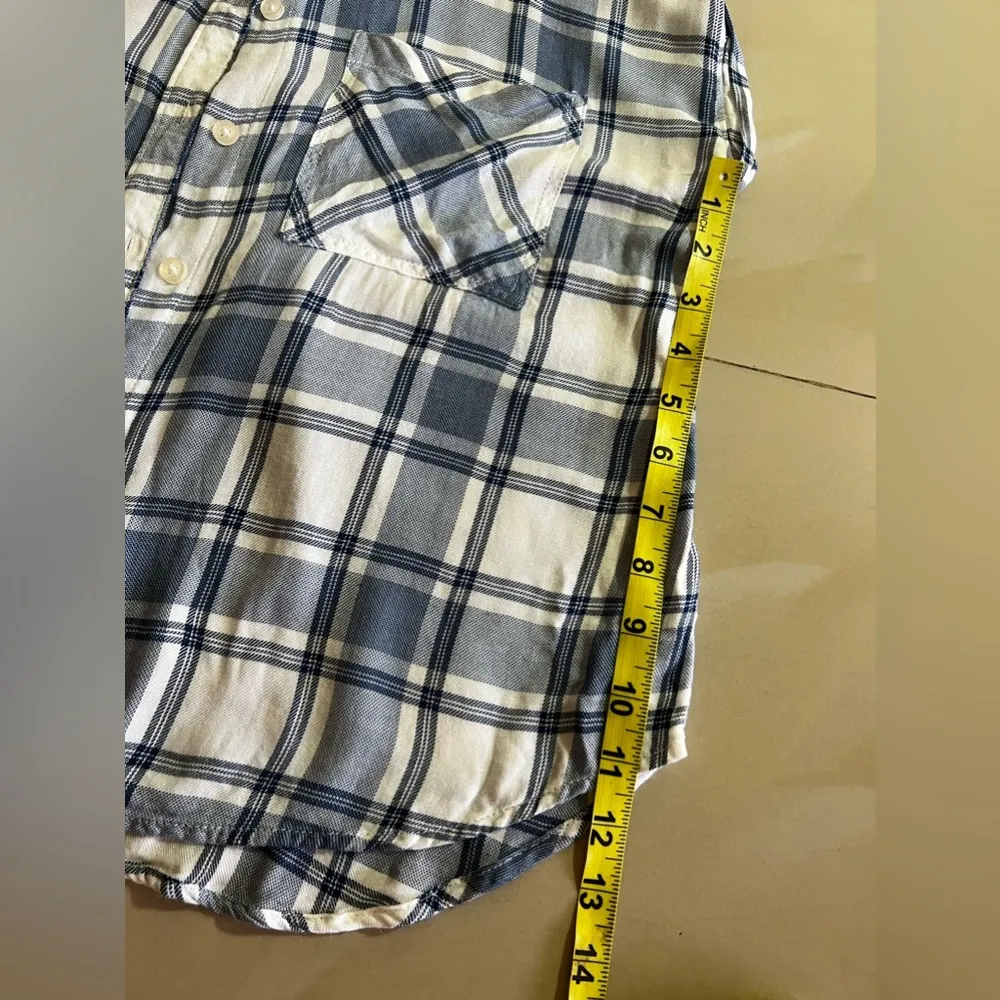 FOREVER 21 Sleeveless Plaid Flannel Tank Top size large - Image 8