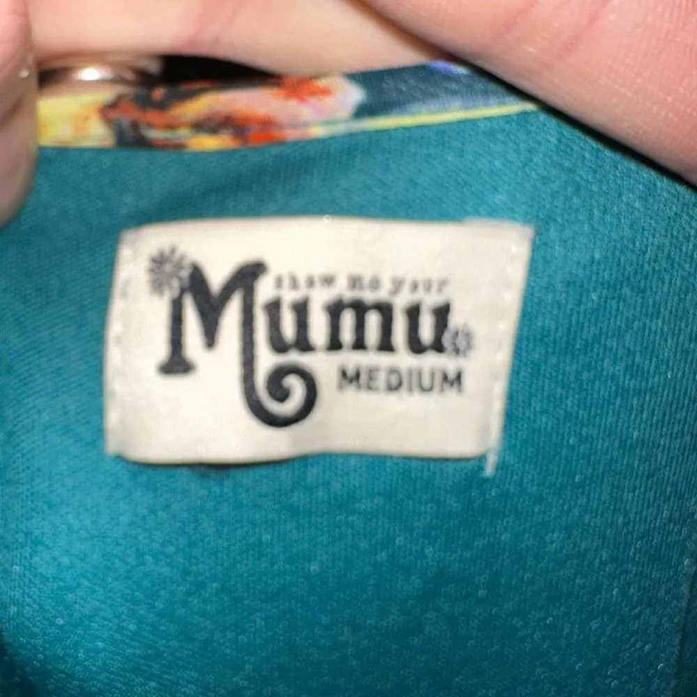 Show Me Your Mumu teal floral flowy boho M resort wear blouse - Image 3