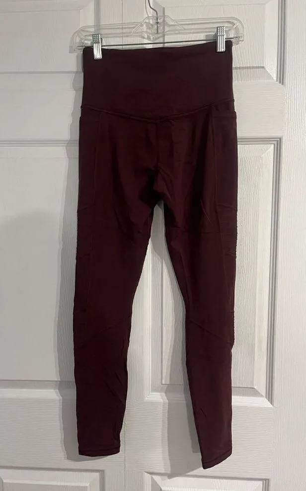 Athleta Inclination Moto Tight in Powervita, Antique Burgundy Small - Image 6