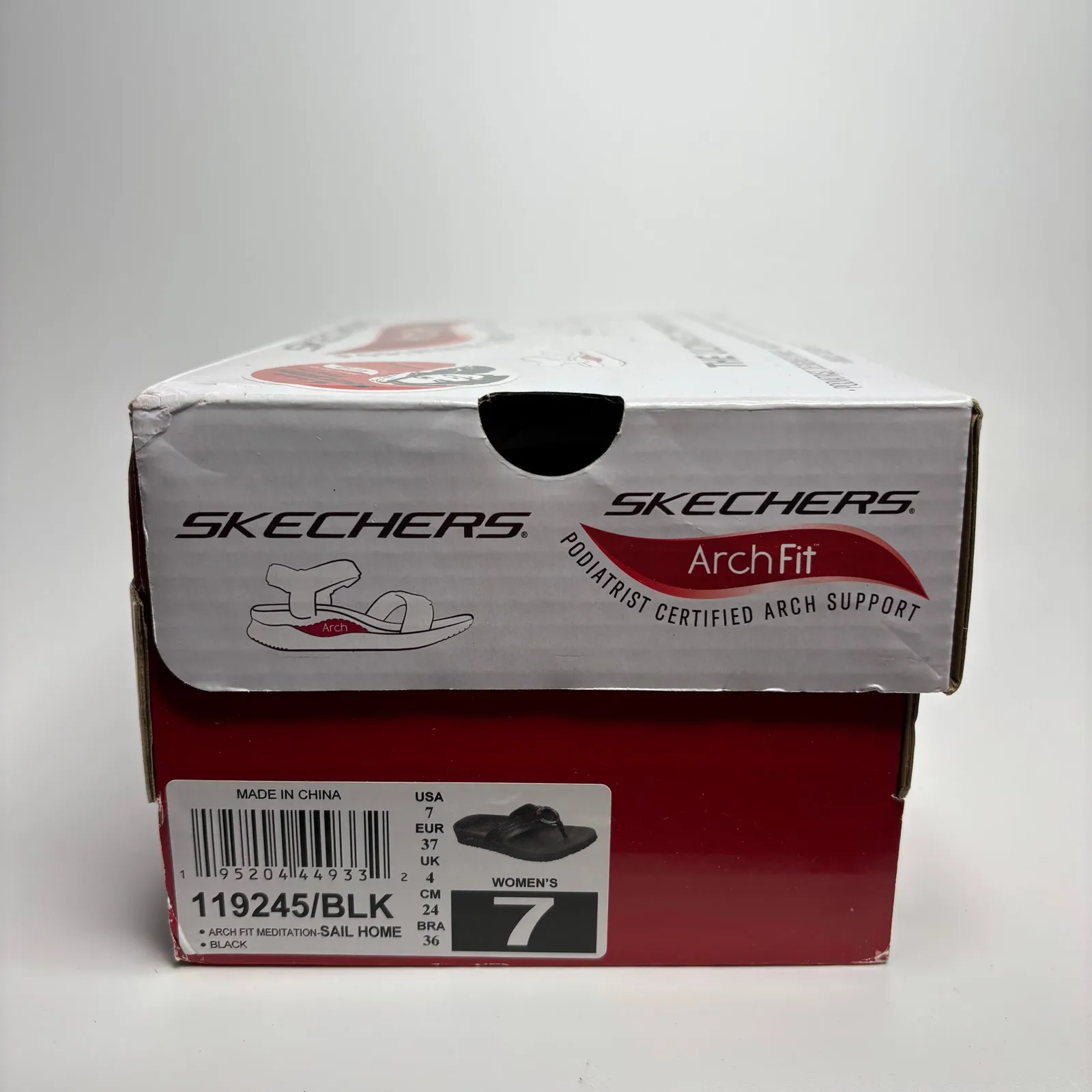 Skechers Arch Fit Meditation Sail Home Thong Flip Flop Sandals in Black - Image 10