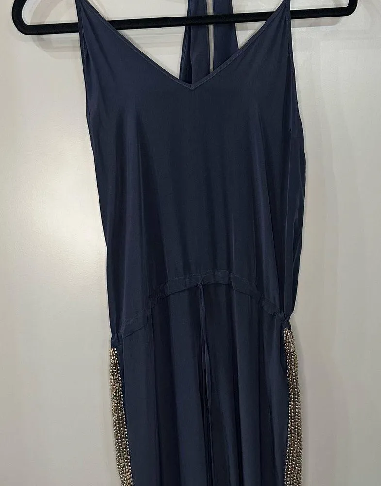 NWT Karina Grimaldi Beaded Jumpsuit Blue Size Small - Image 6