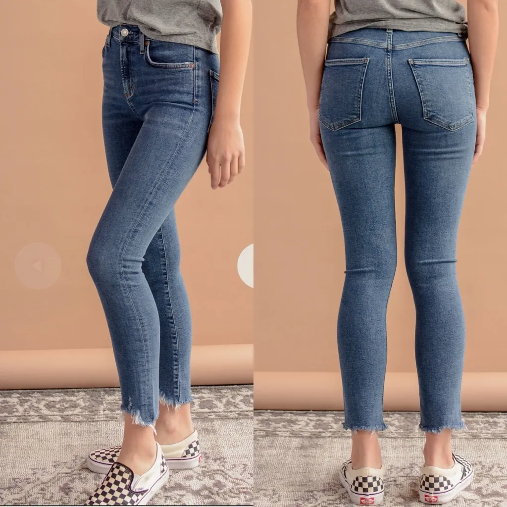 AGOLDE Sophie High Rise Skinny Crop in Discretion Wash Chewed Hem - Image 4