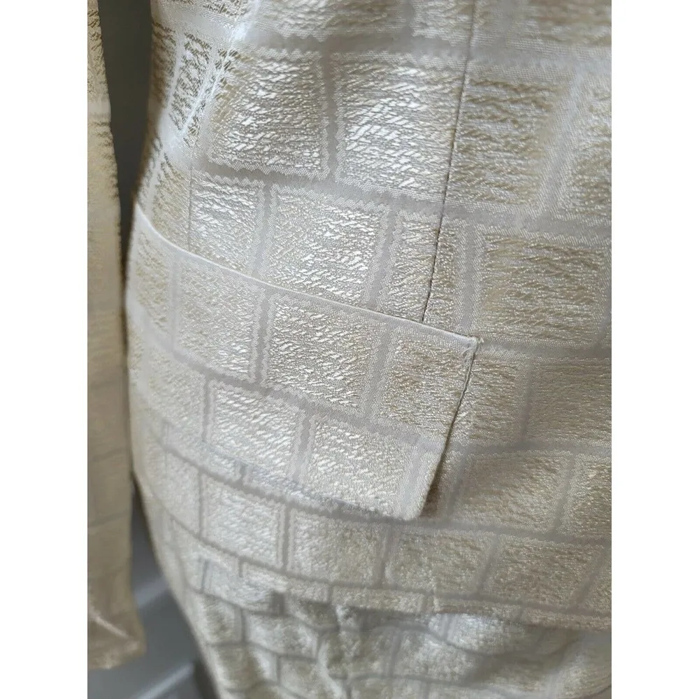 Gantos Vintage Ivory 100% Acetate Fitted Blazer & Skirt 2 Piece Suits Size 8 - Image 5