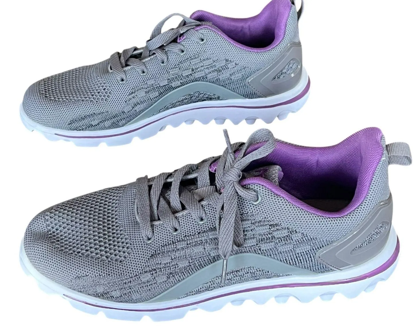 Propet TravelActiv Axial Sneakers Womens 10 4E Gray Purple Mesh Cushion Comfort - Image 2