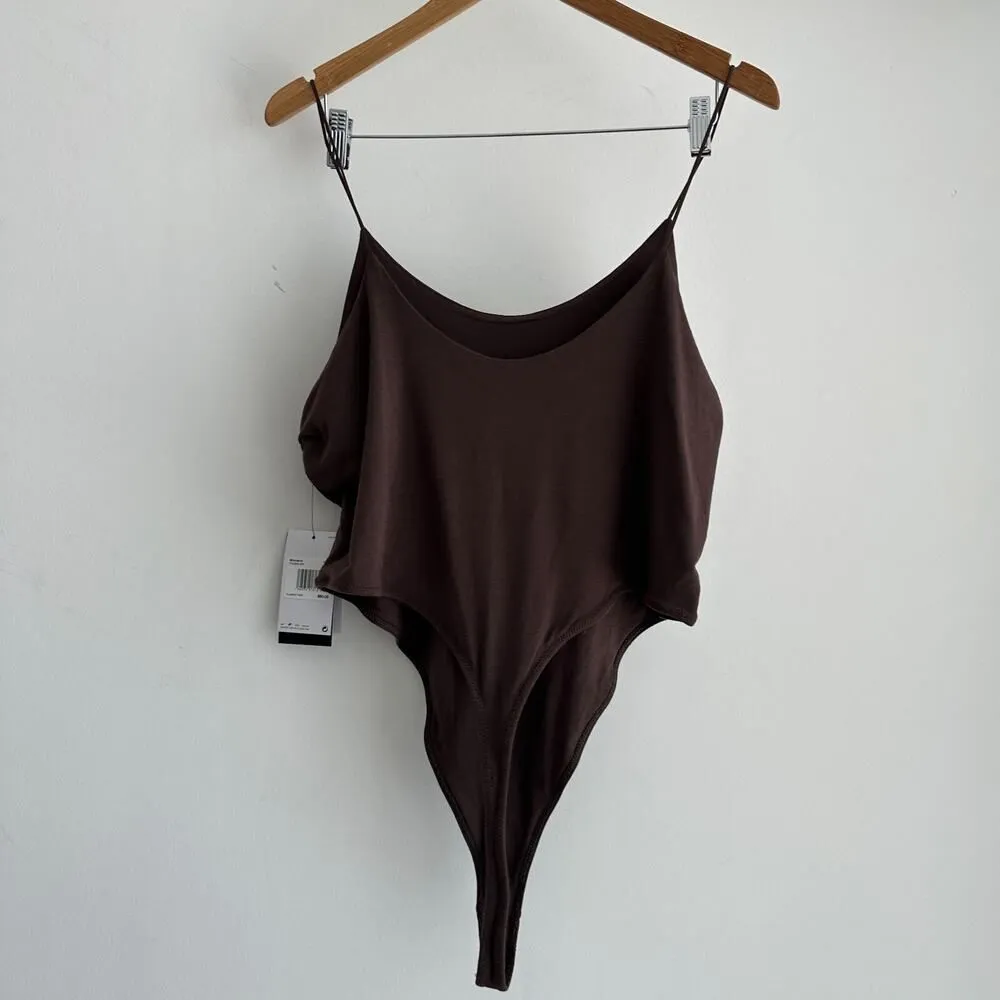 Nike Bodysuit Top Womens XXL Brown Cami High Leg Chill Knit Minimalist Sporty - Image 5