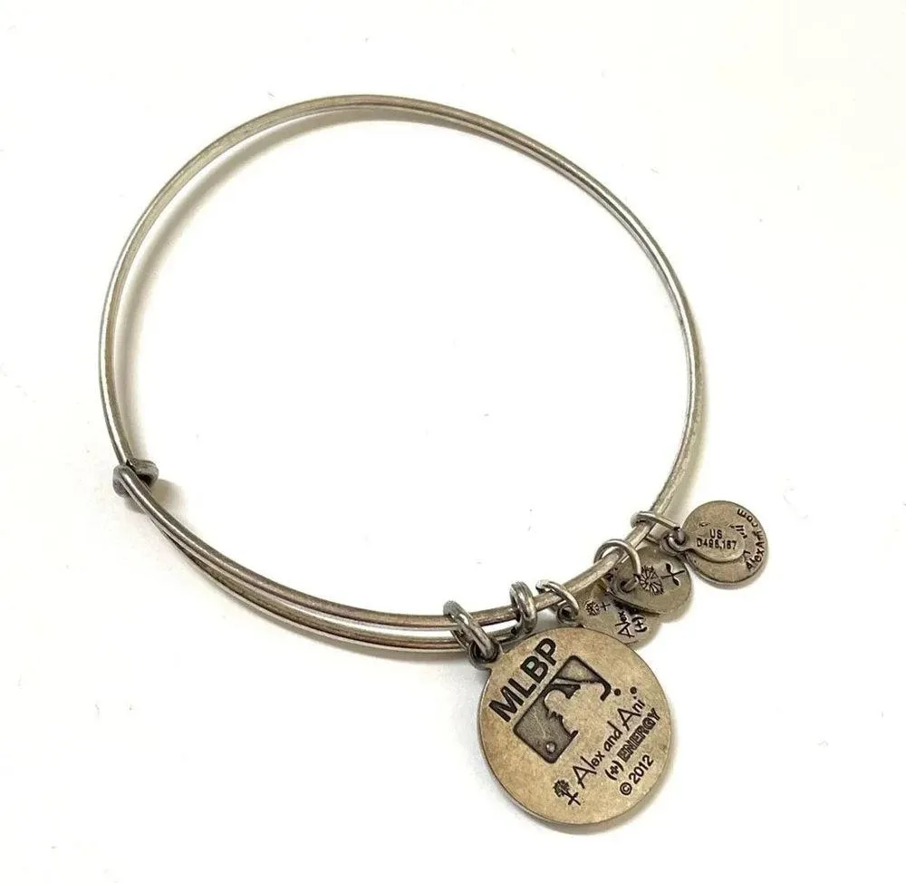 Alex and Ani + Energy New York Yankees Baseball Silver Bracelet - Image 2