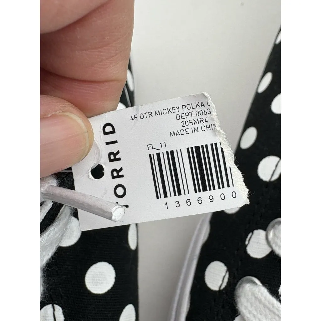 *New Torrid Disney Minnie Mouse Shoes Womens Size 8.5 Black White Polka Dot Lace - Image 10