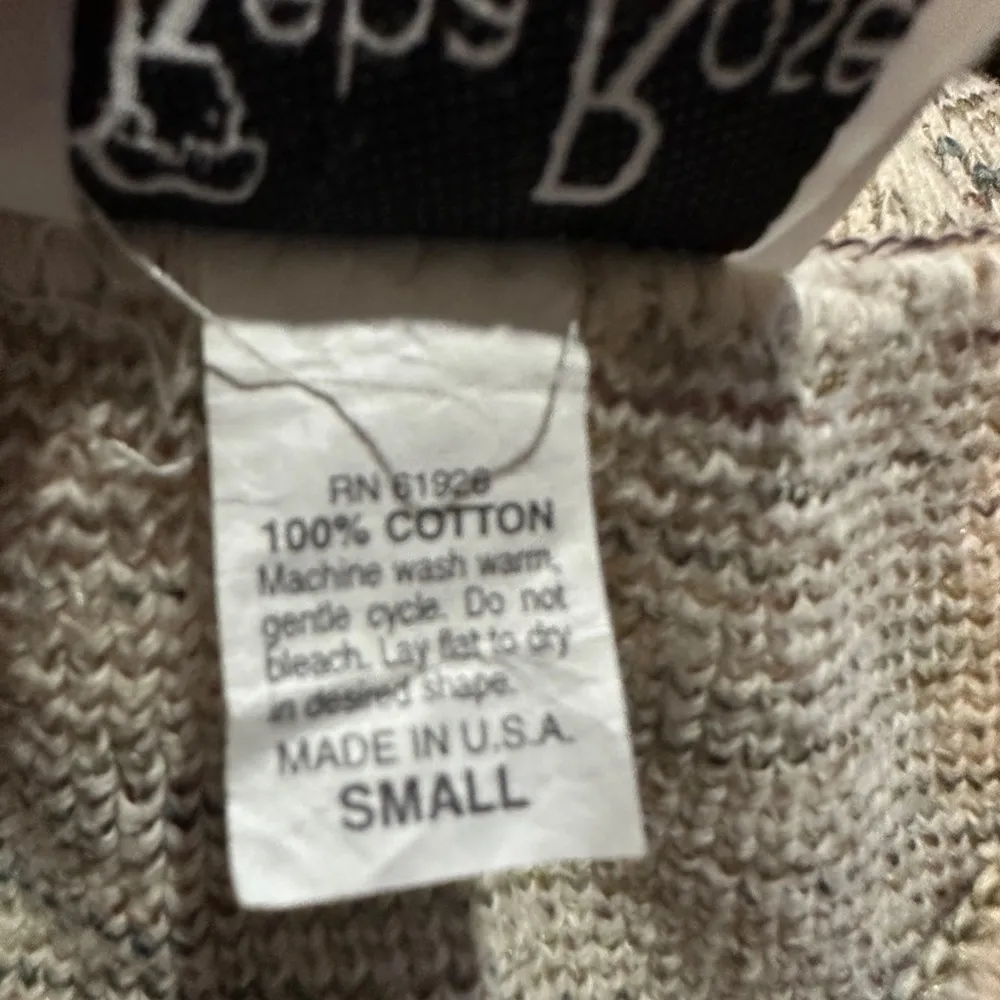 Reba Rose Vintage 1990s Y2K Beige Striped Cardigan Sweater 100% Cotton Small - Image 16