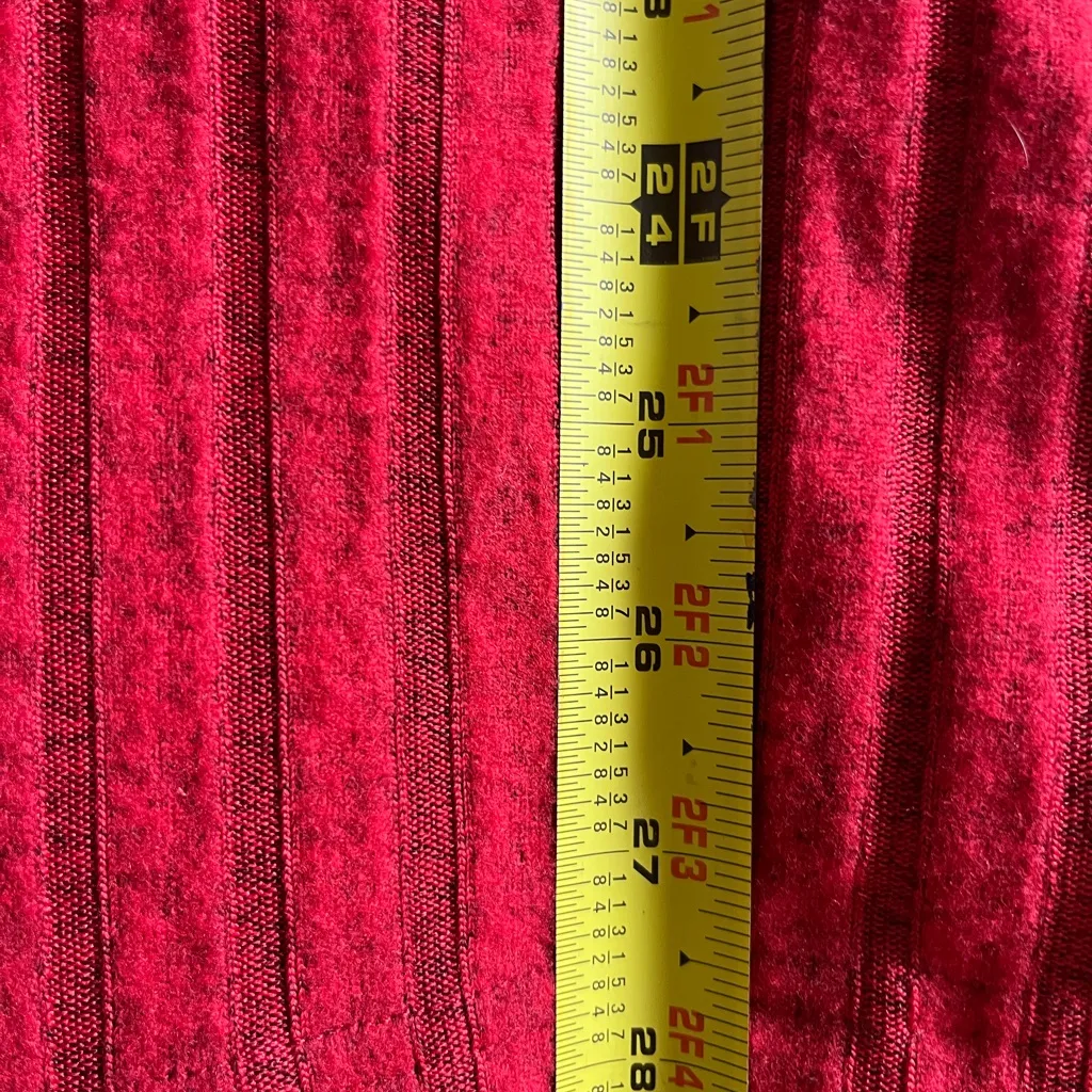 SHEIN Red Maxi/Midi Ribbed Pencil Skirt SZ XS Casual Flowy - Image 6